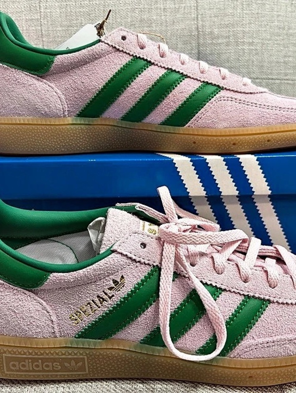 NEW NIB Adidas Originals Handball Spezial Pink Green Gum Sneaker Size 8